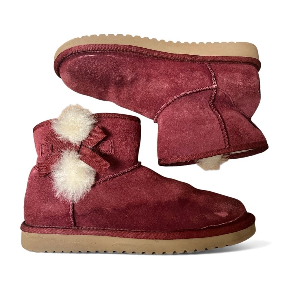 Koolaburra by UGG Women's Size 8 Victoria Mini Short Boot Burgundy Cozy Casual